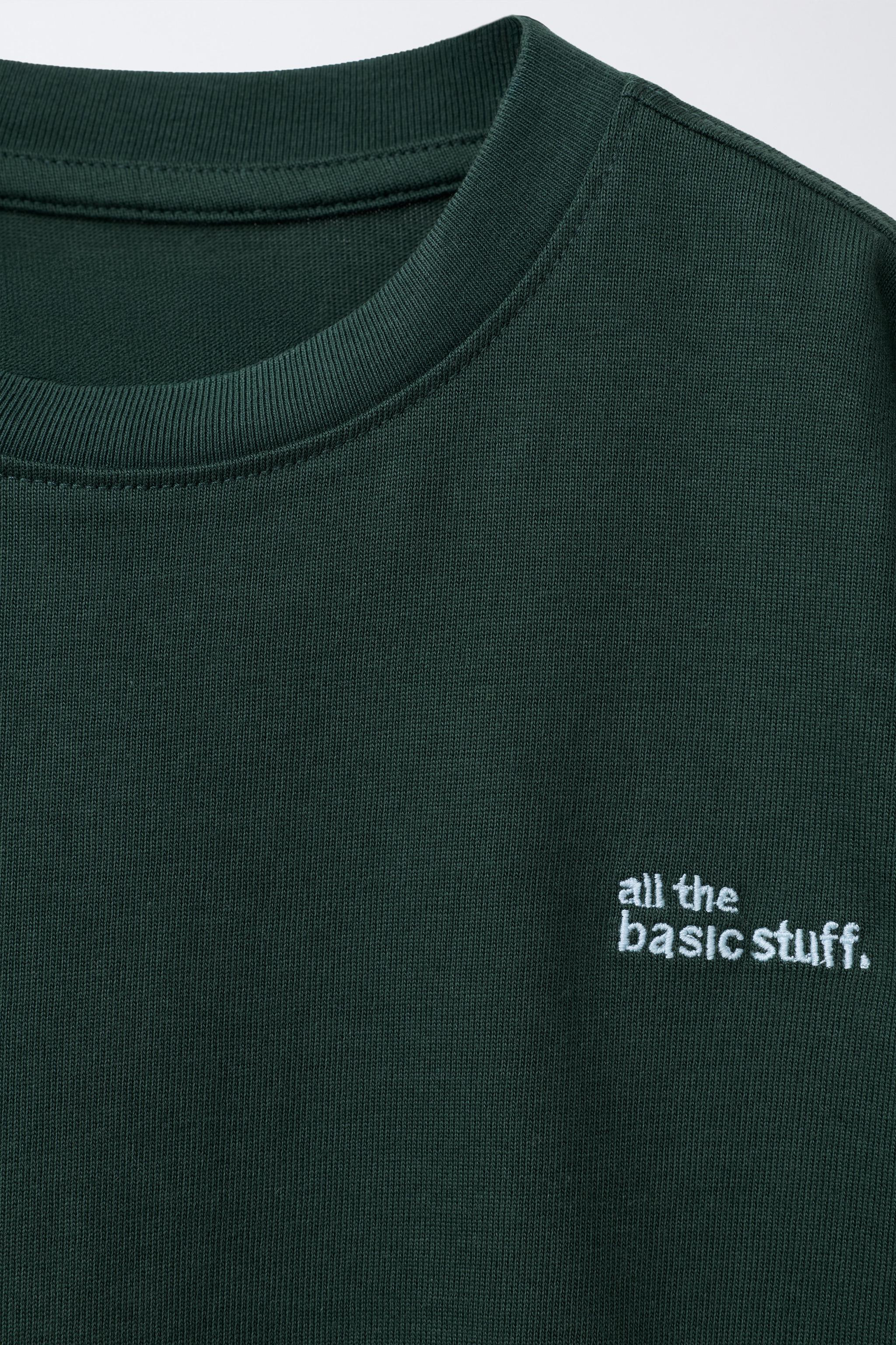 HEAVYWEIGHT EMBROIDERED TEXT T-SHIRT